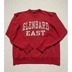 Vintage Glenbard East Sweatshirt Red Crewneck‎ Gribble Made in USA Large